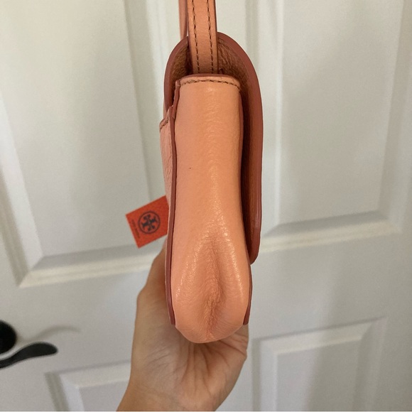 Tory Burch Slim Amanda Cross Body crossbody bag purse logo salmon cantaloupe TAG - Picture 12 of 12